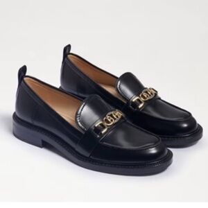 Sam Edelman | Black Christy Loafers with Gold Horsebit Logo Accent Slip On
